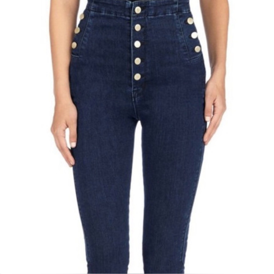 J Brand Natasha High-Waisted Dark Blue, Light Blue And Black Jeans